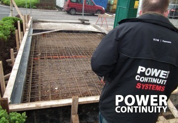 Power continuity concrete plinth metal rods