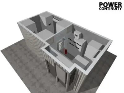 Power continuity data centre ups container internal view