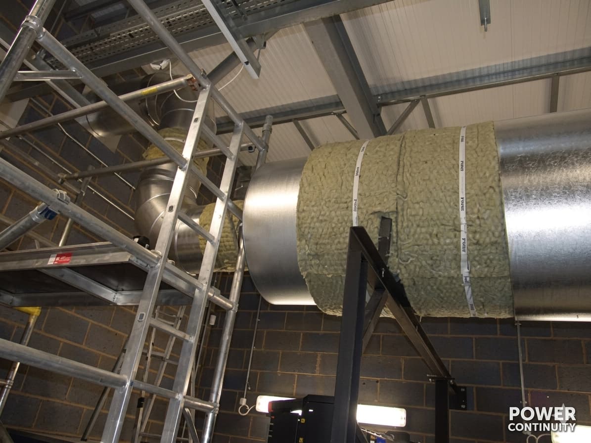 Power continuity diesel generator exhaust installation