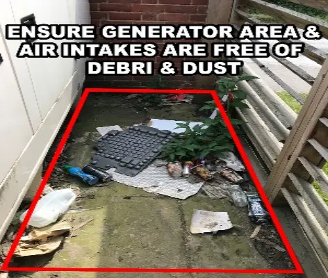 Power continuity diesel generator maintenance remove debris and dust