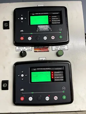 Power continuity diesel generator stop switch
