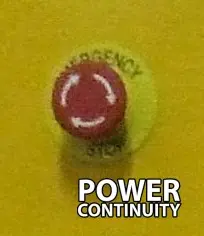 Power continuity emergency stop button