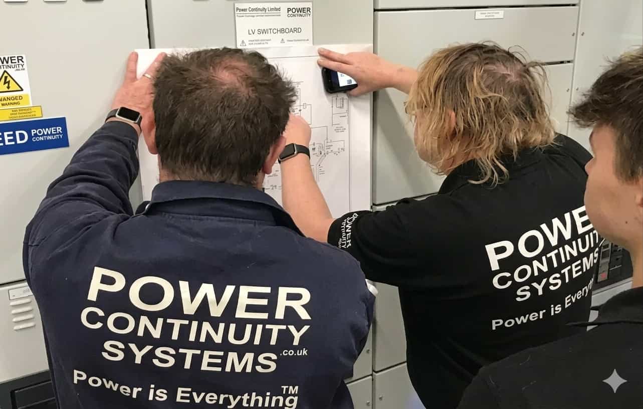 Power continuity engineers planning the job