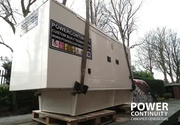 Power continuity generator lifted into position