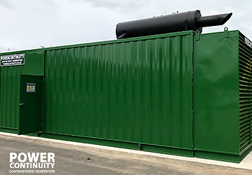 Power continuity large generator in green container
