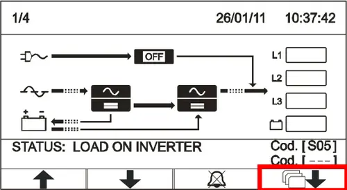 Power continuity riello mst display access main menu